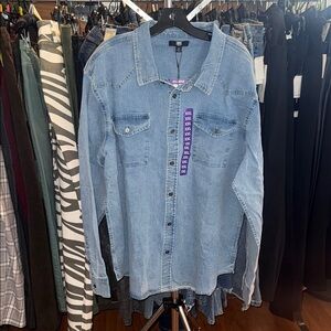 36. Blue Denim Button-Up Shirt